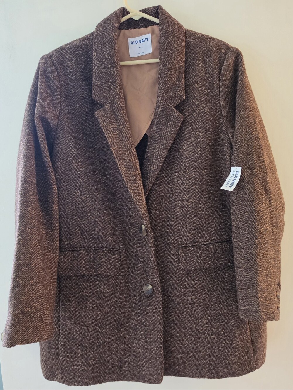 NWT Old Navy Brown Tweed Winter Coat Size XL